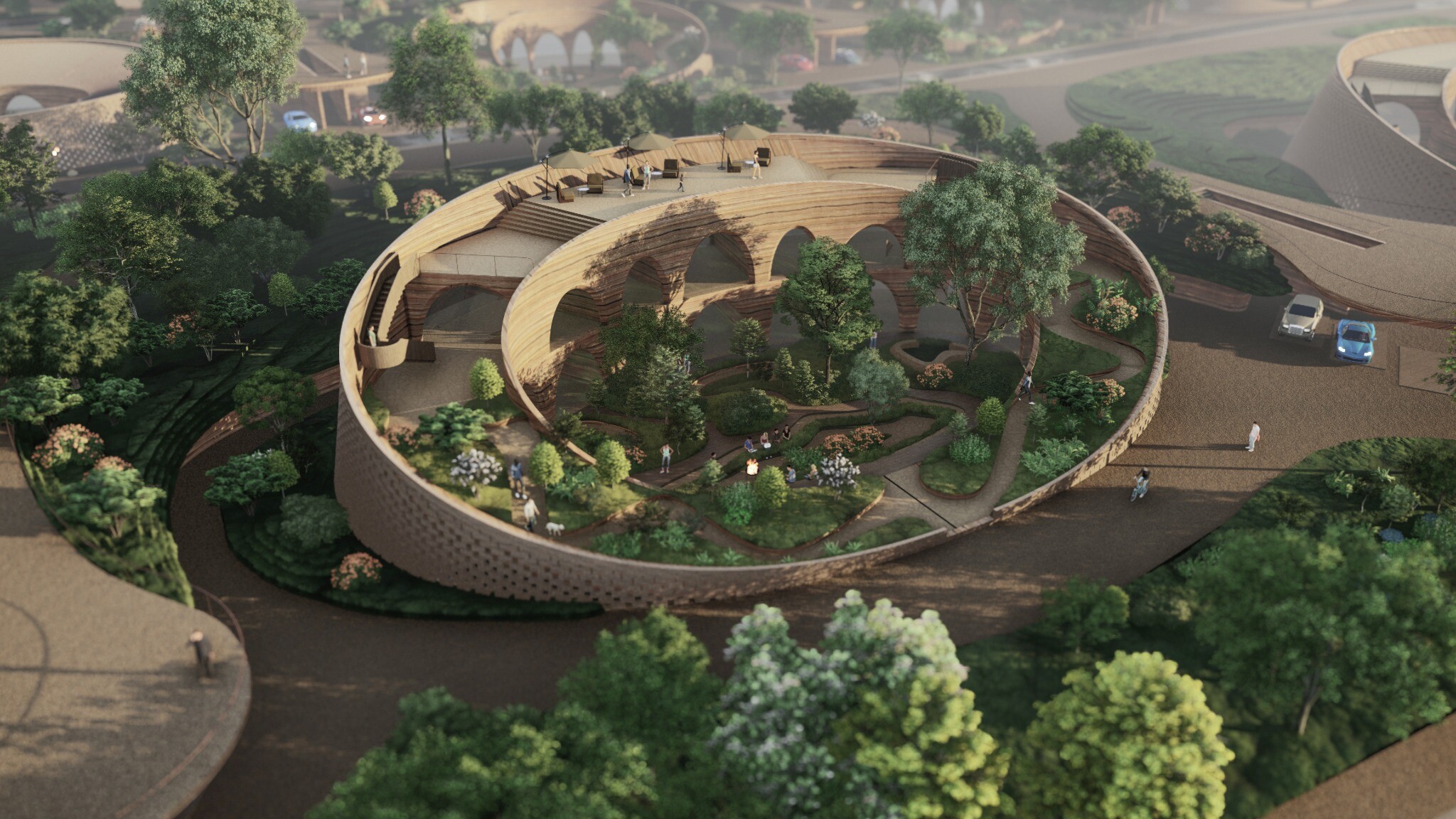 Main visual of Row House B in Modern Cave Dwellings.