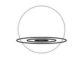 Still-water symbol formed by concentric rings and horizontal lines, expressing reflection, calmness, and reading focus.